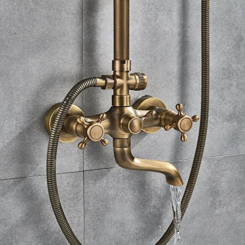 Huin 8-Inch Round Rainfall Shower Faucet Set