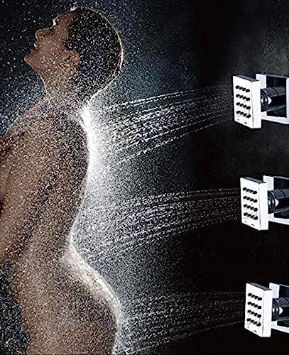 Wall-Mounted LED Rain Shower System with Massage Sprays and Handheld Shower
