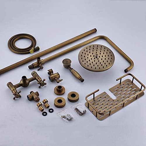 Bath Time BeautyHuinAntique Brass Extensions and Handheld Shower Set