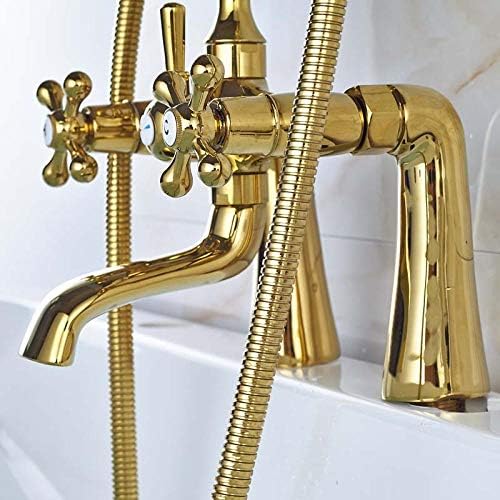 Luxury Gold-Present Brass Bathroom Faucet Kit with Dual Handles