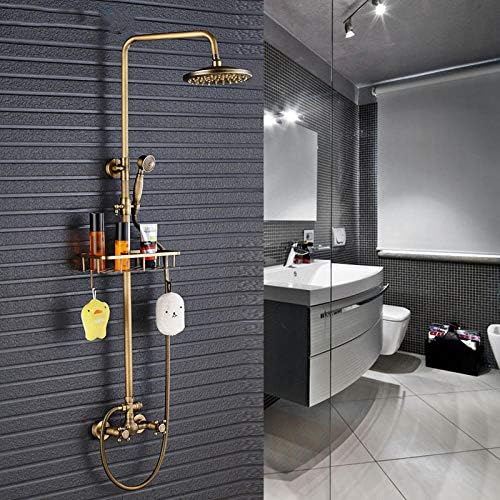 Bath Time BeautyHuinAntique Brass Extensions and Handheld Shower Set