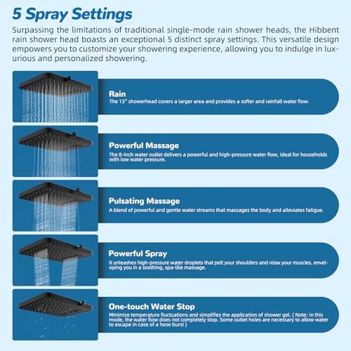 Hibbent Upgraded 13 Shower Head Combo