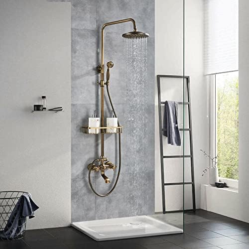 Huin 8-Inch Round Rainfall Shower Faucet Set