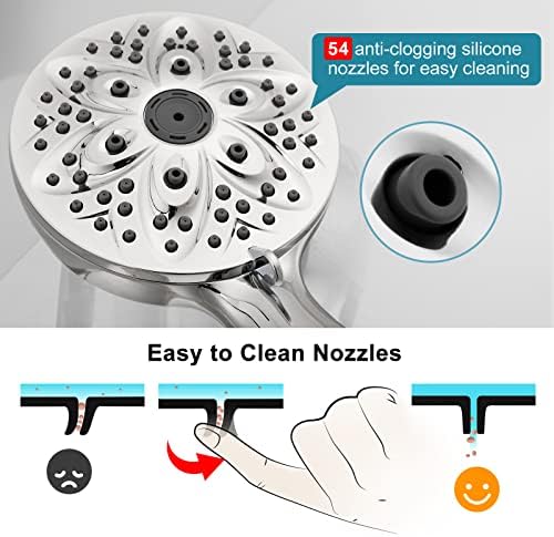JDO Handheld Shower Head 6 Settings for Luxurious Showering