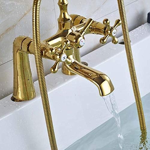 Luxury Gold-Present Brass Bathroom Faucet Kit with Dual Handles