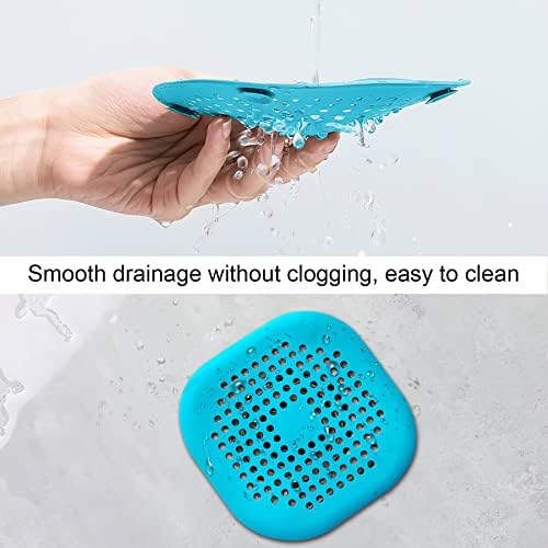 2-Piece Blue Shower Drain Hair Catcher for Bath Kitchen