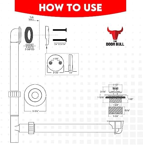 Lift and Turn Bathtub Drain Kit Brass Brushed Nickel
