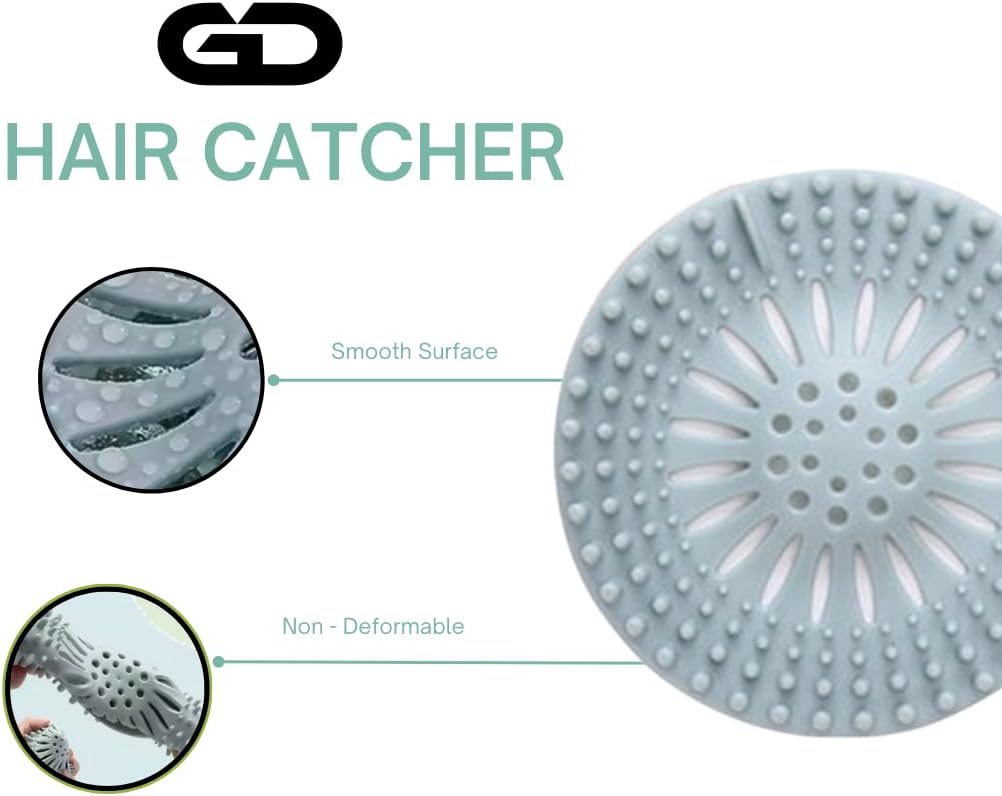 4-Pack Silicone Drain Stoppers Anti-Clog Hair Catcher for Bath Kitchen Secure Fit Durable Home Essential