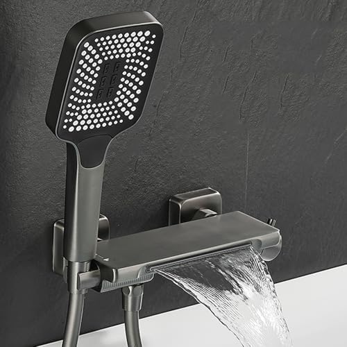 Stylish Wall-Mounted Bathtub Faucets with Waterfall Showerhead