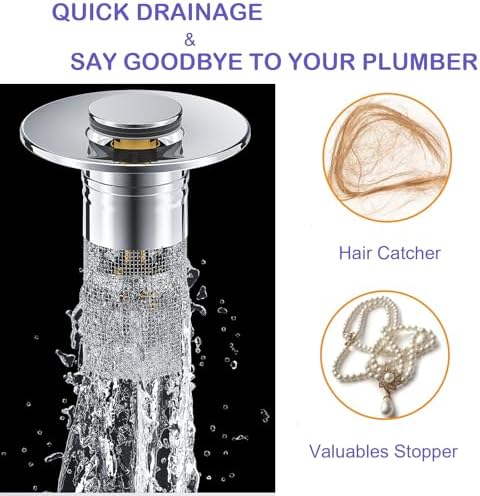 Bathroom Sink Drain Stopper No Tools Required Long-Lasting Clog-Free Design