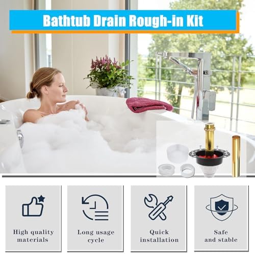 High-Quality ABS Freestanding Tub Drain with snap-off test cap