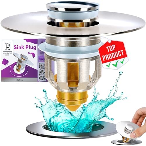 M ROSENFELD HOME Universal 2-In-1 Nickel Sink Stopper