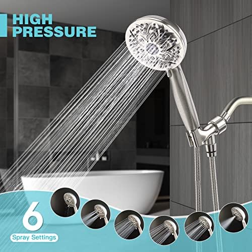 JDO Handheld Shower Head 6 Settings for Luxurious Showering