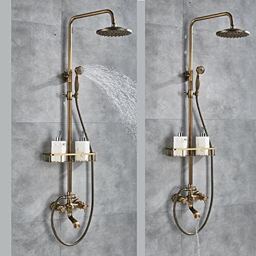 Huin 8-Inch Round Rainfall Shower Faucet Set