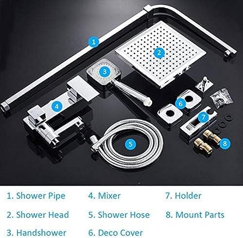 TECHI LED Bathtub Faucet Set with Rainfall Flow