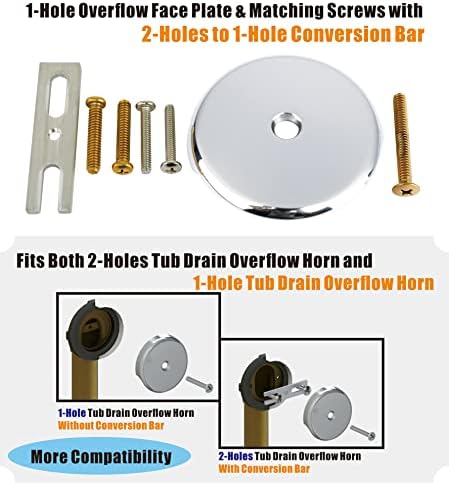 Chrome Universal Tub Drain Kit for Easy bathtub Installation