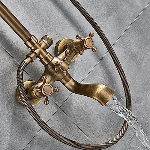Wall-Mounted Shower Faucet Set 8-Inch Rainfall Head by TECKI
