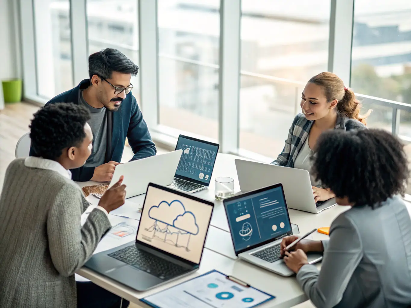 A team of IT consultants is implementing a cloud migration strategy for a client, focusing on data security and seamless transition.