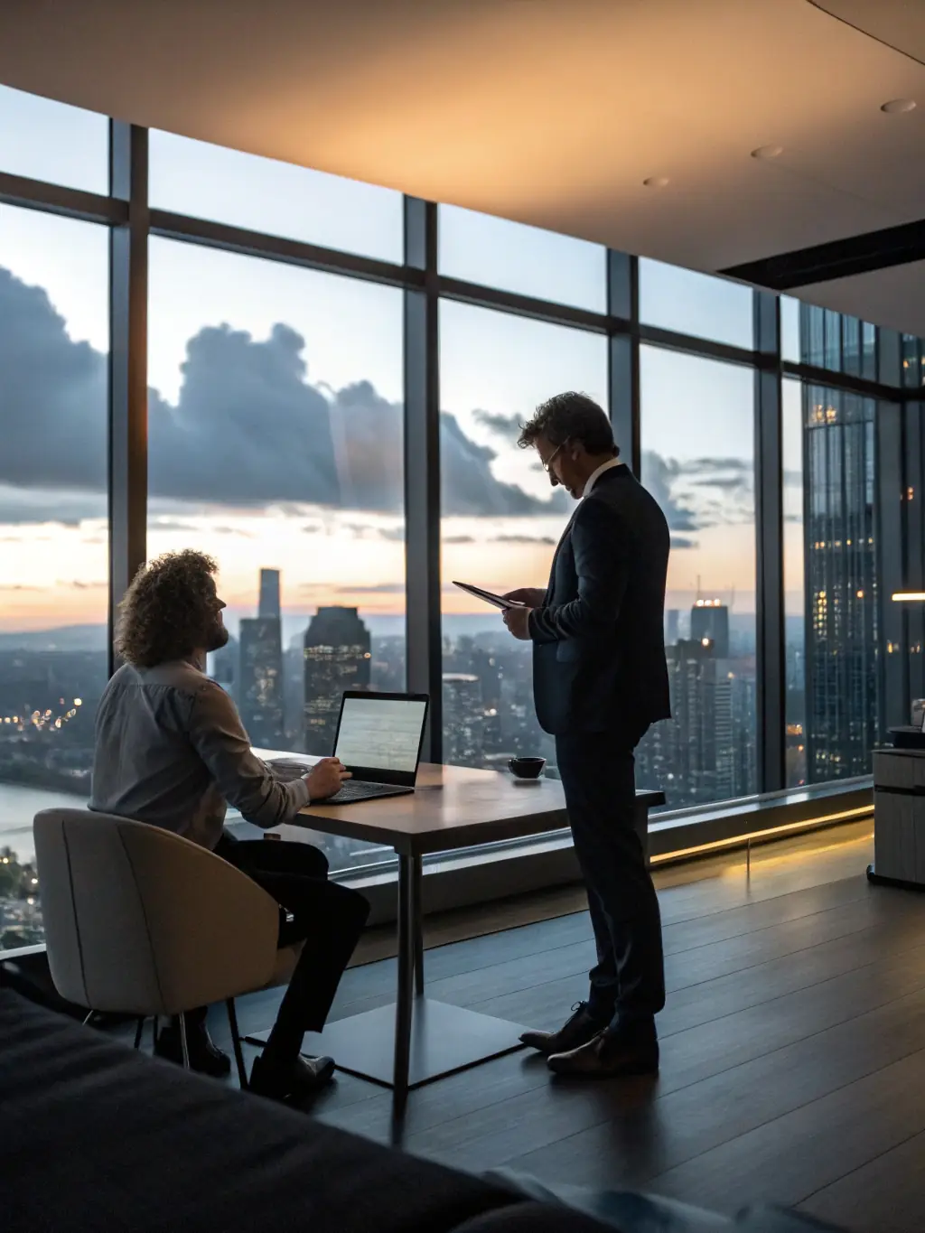 An IT consultant is providing cloud migration services to a client, emphasizing CORALWING's expertise in helping businesses transition to the cloud.
